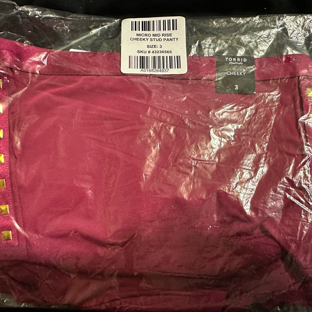 Torrid Burgundy Cheeky Panty with Gold Studs